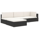 NNEVL Sectional Footrest 1 pc with Cushion Poly Rattan Grey