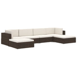 NNEVL Sectional Footrest 1 pc with Cushion Poly Rattan Grey