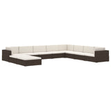 NNEVL Sectional Footrest 1 pc with Cushion Poly Rattan Grey