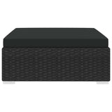 NNEVL Sectional Footrest 1 pc with Cushion Poly Rattan Black