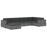 NNEVL Sectional Footrest 1 pc with Cushion Poly Rattan Black