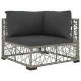 NNEVL 6 Piece Garden Lounge Set with Cushions Poly Rattan Grey
