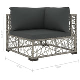NNEVL 6 Piece Garden Lounge Set with Cushions Poly Rattan Grey