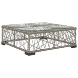 NNEVL 8 Piece Garden Lounge Set with Cushions Poly Rattan Grey