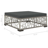 NNEVL 8 Piece Garden Lounge Set with Cushions Poly Rattan Grey