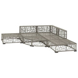 NNEVL 6 Piece Garden Lounge Set with Cushions Poly Rattan Grey