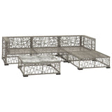 NNEVL 5 Piece Garden Lounge Set with Cushions Poly Rattan Grey