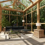 NNEVL 5 Piece Garden Lounge Set with Cushions Poly Rattan Grey