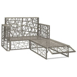 NNEVL 2 Piece Garden Lounge Set with Cushions Poly Rattan Grey