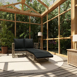 NNEVL 2 Piece Garden Lounge Set with Cushions Poly Rattan Grey