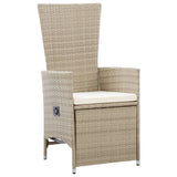 NNEVL Reclining Garden Chairs 2 pcs with Cushions Poly Rattan Beige