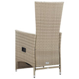 NNEVL Reclining Garden Chairs 2 pcs with Cushions Poly Rattan Beige