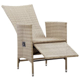 NNEVL Reclining Garden Chairs 2 pcs with Cushions Poly Rattan Beige