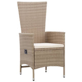 NNEVL Outdoor Chairs 2 pcs with Cushions Poly Rattan Beige
