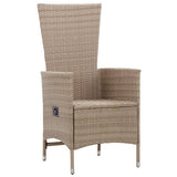 NNEVL Outdoor Chairs 2 pcs with Cushions Poly Rattan Beige