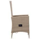 NNEVL Outdoor Chairs 2 pcs with Cushions Poly Rattan Beige