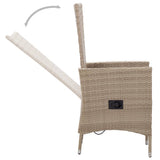 NNEVL Outdoor Chairs 2 pcs with Cushions Poly Rattan Beige