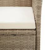 NNEVL Outdoor Chairs 2 pcs with Cushions Poly Rattan Beige