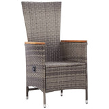 NNEVL Outdoor Chairs 2 pcs with Cushions Poly Rattan Grey