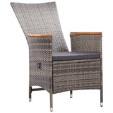 NNEVL Outdoor Chairs 2 pcs with Cushions Poly Rattan Grey