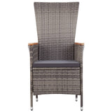 NNEVL Outdoor Chairs 2 pcs with Cushions Poly Rattan Grey