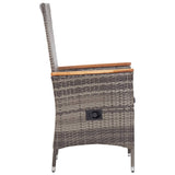 NNEVL Outdoor Chairs 2 pcs with Cushions Poly Rattan Grey