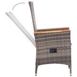 NNEVL Outdoor Chairs 2 pcs with Cushions Poly Rattan Grey