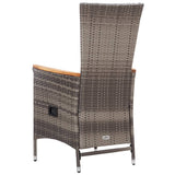 NNEVL Outdoor Chairs 2 pcs with Cushions Poly Rattan Grey