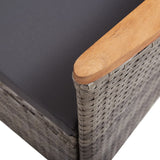 NNEVL Outdoor Chairs 2 pcs with Cushions Poly Rattan Grey