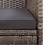 NNEVL Outdoor Chairs 2 pcs with Cushions Poly Rattan Grey