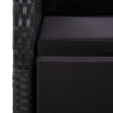 NNEVL Reclining Garden Chair with Cushion Poly Rattan Black