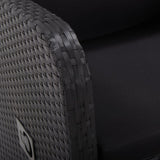 NNEVL Reclining Garden Chair with Cushion Poly Rattan Black