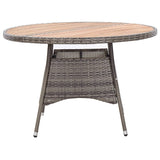 NNEVL Garden Table Grey 115x74 cm Poly Rattan and Acacia Wood