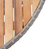 NNEVL Garden Table Grey 115x74 cm Poly Rattan and Acacia Wood