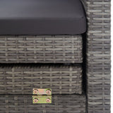 NNEVL Extendable 3-Seater Sofa Bed with Roof Poly Rattan Grey