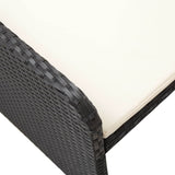 NNEVL 2 Piece Garden Lounge Set with Cushions Poly Rattan Black