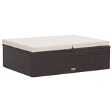 NNEVL 2 Piece Garden Lounge Set with Cushions Poly Rattan Brown