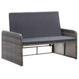 NNEVL 2 Piece Garden Lounge Set with Cushions Poly Rattan Grey