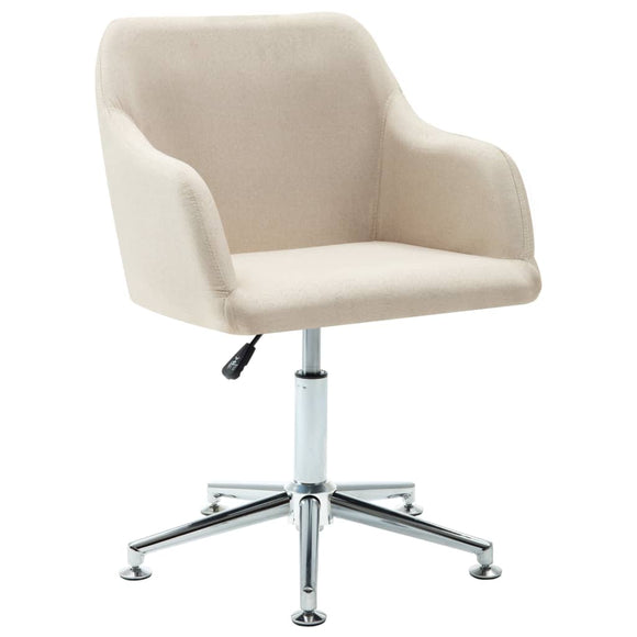 NNEVL Swivel Office Chair Cream Fabric