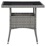 NNEVL 5 Piece Outdoor Dining Set Grey Poly Rattan and Glass