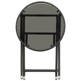 NNEVL Tea Table Black 60 cm Poly Rattan and Tempered Glass