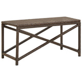 NNEVL Garden Bench 80 cm Poly Rattan Brown
