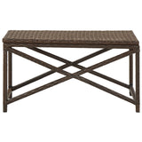 NNEVL Garden Bench 80 cm Poly Rattan Brown