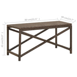 NNEVL Garden Bench 80 cm Poly Rattan Brown