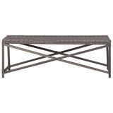 NNEVL Garden Bench 120 cm Poly Rattan Grey