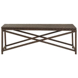 NNEVL Garden Bench 120 cm Poly Rattan Brown