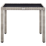 NNEVL 5 Piece Outdoor Dining Set Poly Rattan and Tempered Glass Grey