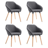 NNEVL Dining Chairs 4 pcs Dark Grey Fabric