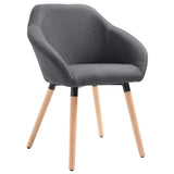 NNEVL Dining Chairs 4 pcs Dark Grey Fabric
