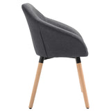NNEVL Dining Chairs 4 pcs Dark Grey Fabric